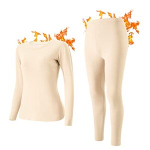 INNERSY Women's Thermal Underwear Set Soft Base Layer Ladies Warm Top & Bottoms for Winte