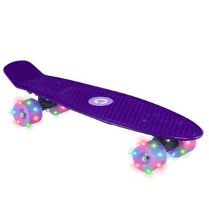 EVO 22' Light Up Penny Board | Skateboard For Beginners Or Pro's | Light Up Wheel Skateboard For Kids & Teenagers | Mini Cruiser Complete Board | Suitable For All Aged 3+