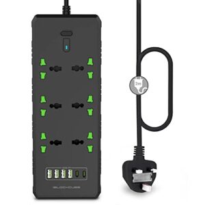 iBlockCube Universal Extension Lead with USB C Ports | Power Strip with Switch