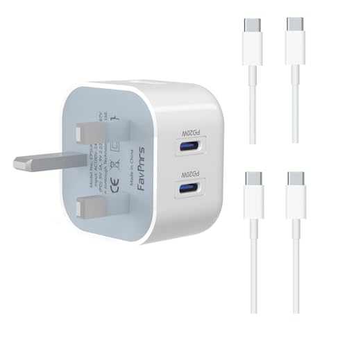 for iPhone Charger Plug and Cable 2m for Apple iPhone 15 pro max / 15 plus USB C Fast Charger Plug USBC Type C for Apple Watch Ultra iPad mini AirPods Pro Dual 20W Ports