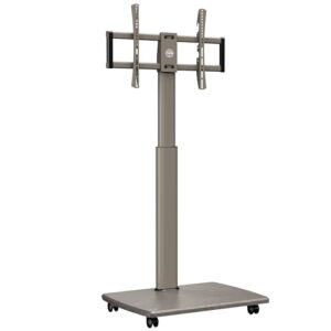 FITUEYES Morandi Grey TV Stand on Wheels with Marble Texture Wood Base for 32-65 70 Inch TV