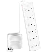 3M Extension Lead with USB Slots (2 USB-A,1 USB-C), MSCIEN 3 Way Extension Lead, Overload Protect...