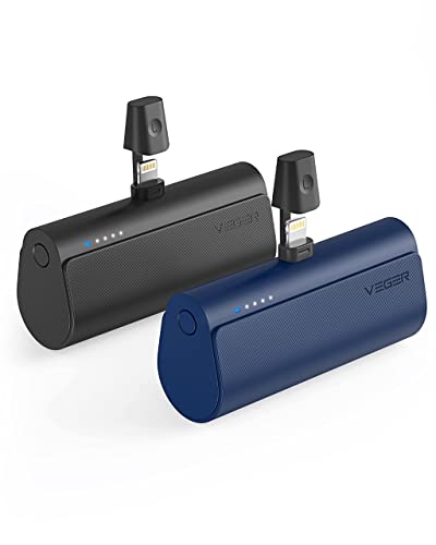 VEGER 2 Packs of 5000mAh Mini Power Bank for iPhone