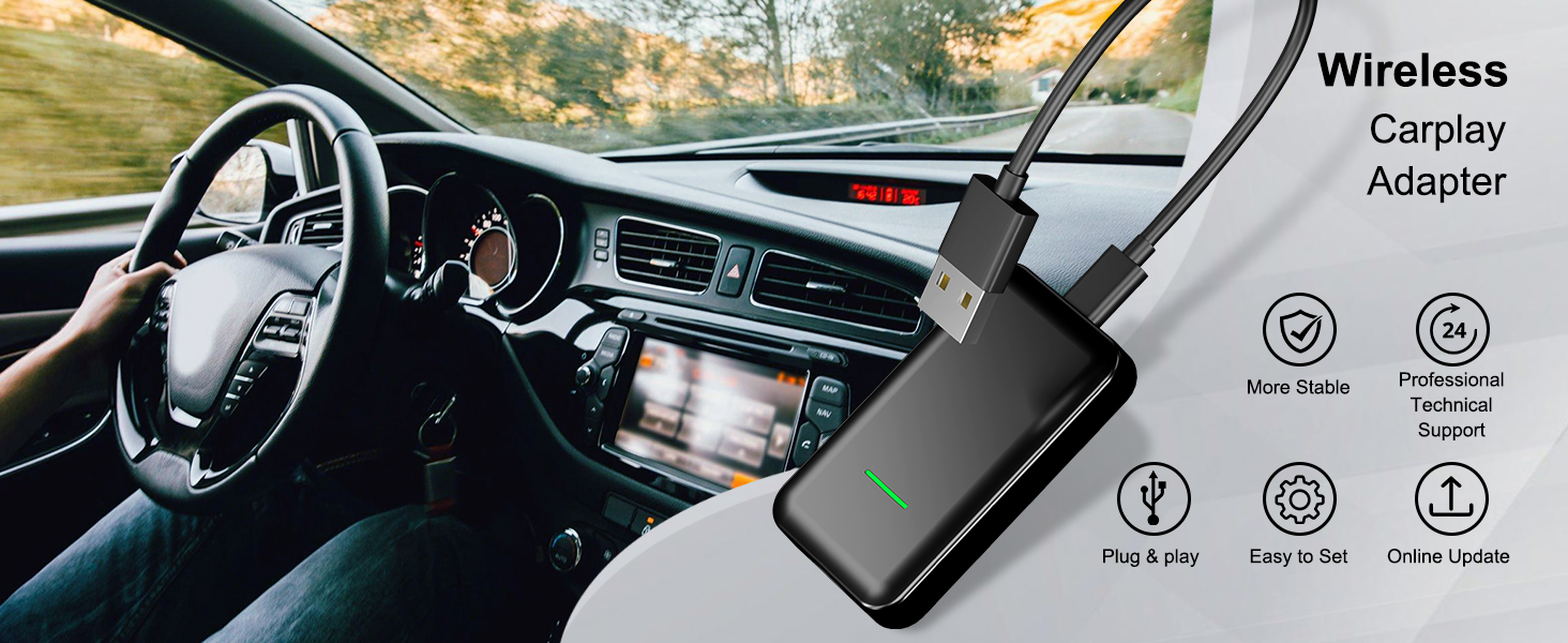 carplay wireless adapter apple car play dongle iphone bluetooth uk plug usb box airplay