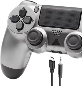 ARCELI Wireless Controller for PS4 /Pro/Window PC - Enhanced Gamepad with Double Motor Shock/Remote Joystick/Audio/Touch pad/600mAh Battery(Gray)