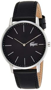 Lacoste Analogue Quartz Watch for Men with Black Leather Strap - 2011016