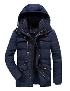 APTRO Mens Coats Winter Padded Jacket Warm Casual Overcoat Thick Thermal Outwear with Hood Vintage Coat xy868