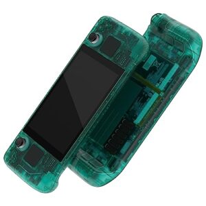 eXtremeRate Clear Emerald Green Custom Faceplate Back Plate for Steam Deck