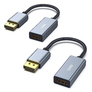 BENFEI 2 Pack 4K DisplayPort to HDMI Unidirectional Adapter [Aluminum Housing