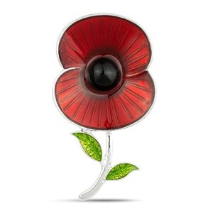 Summer Morning Sun Silver Poppy Brooch
