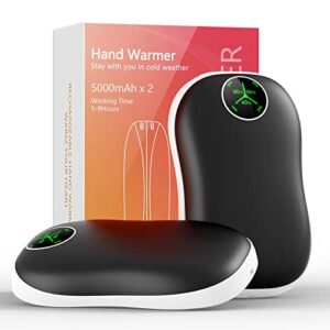 Hand Warmers Rechargeable 2 Pack - Jialexin 5000mAh*2 Large Hand Warmer Reusable- Electric Handwarmers Reusable Portable for Raynauds