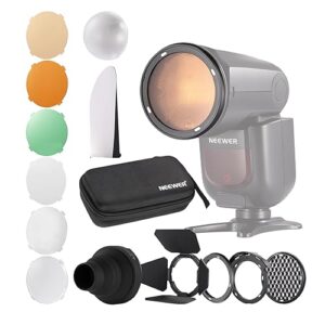 NEEWER CRM2 Magnetic Accessories Kit for Round Head Flash Z1-C Z1-N Z1-S Z2-C Z2-N Z2-S Compatible with Godox V1 Speedlites
