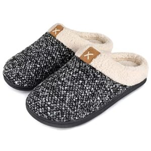 ULTRAIDEAS Men's Cozy Memory Foam Slippers with Fuzzy Plush Wool-Like Lining