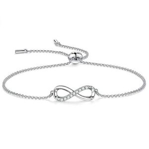 F.ZENI Women Bracelet 925 Sterling Silver Adjustable Infinity Bracelets
