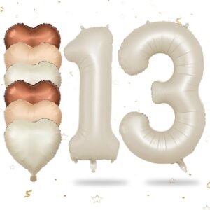 Biapian 40 Inch Cream Number 13 Balloons