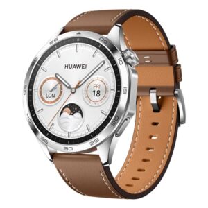 HUAWEI WATCH GT 4 Smart Watch - Up to 2 Weeks Battery Life Fitness Tracker - Compatible with Android & iOS - Health Monitoring with Pulse Wave Arrhythmia Analysis - GPS Integrated - 46MM Leather Brow