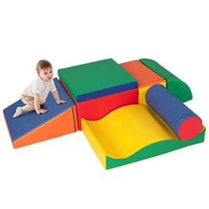 COSTWAY 7 Pieces Toddler Climb and Crawl Foam Play Set