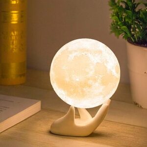 Methun 3D Moon Lamp with 3.5 Inch Ceramic Base