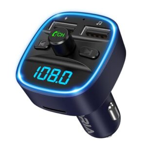 Upgraded Bluetooth 5.3 FM Transmitter for Car with Dual USB Charging