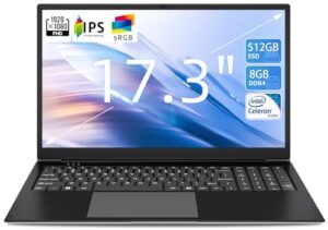 SGIN Laptop 17.3 Inch 8GB RAM 512GB SSD