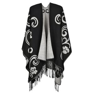 colornival Ponchos for Women Shawls Wraps Oversized Winter Scarf Women's Knitted Cape Warm Wearable Blanket Long Cardigans Sweater Coats Christmas Birthday Gifts for Ladies