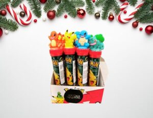 Poke&mon Advent Calendar & Christmas Stocking Filler Stamper/Candy Tube Gift Birthday Party Bag Filler - With 2D Character And Stamp 6 pack or 12 pack (12 Pack)