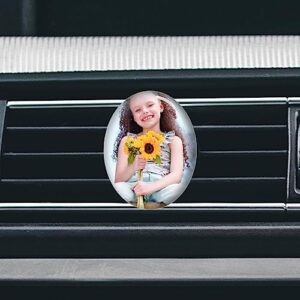 Personalized Crystal Car Air Freshener with Your Photo Text - Customized Car Air Purifier Scented Crystal Clips for Car Interior Decoration Fragrance