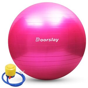 doorslay Anti-burst Yoga Ball- 55cm/65cm/75cm Stability Balance Ball Fitness Exercise Ball with Air Pump