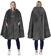Catalonia Classy Fleece Hoodie Blanket Oversized with Quarter Zip, Warm Gift, Super Cozy Warm Wea...