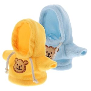 Amosfun 2pcs Mini Accessories Miniture Decoration Mini Dolls Doll Dress up Clothes Bear Doll Costume Stuffed Bear Hoodie Clothing Plush Bear Plush Toy Animal Replaceable Animal Hoodie