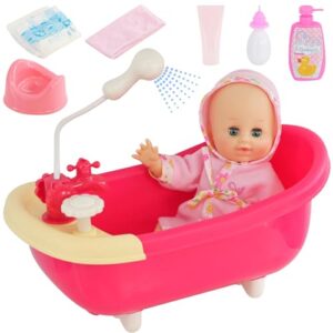 BiBi Doll Bath Set with Doll & Accessories Bathtub with a Working Shower