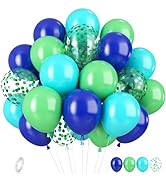 Blue and Black Balloons, 35pcs Blue Black and Silver Balloons, Dark Blue Black Latex Balloons Sil...