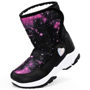 Kids Snow Boots Boys Girls Winter Boots For Toddler Waterproof Snow Ankle Boots Kids Anti-slip Walking boots Warm Fur Lined High-Top Snow Boots