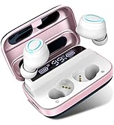 Wireless Headphones, Wireless Earbuds Bluetooth 5.1 Headphones with 140H Playtime, Wireless Earph...