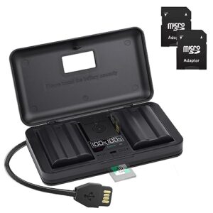 2 Pack ENEL15 Battery with LCD Charger - Built-in USB Cable Charger with Type C Port for Nikon EN-EL15a Z7II Z7 Z6II Z6 D850 D750 D610 D600 D500 D7500 D7200 D7100 D7000 D810A D810 D800E D800 Battery