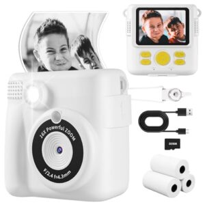 Kids Camera- Instant Print Camera 1080P 2.4 Inch Screen Digital Video Camcorder Camera with 16X Digital Zoom