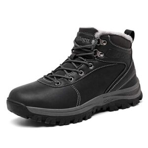 Ulogu Mens Winter Boots Waterproof Warm Snow Boots Non-Slip Outdoor Trekking Shoes