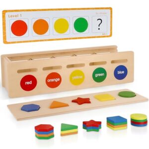 ChefyUper Wooden Sorting and Stacking Toys Montessori Toys for 1 2 3 Years Old