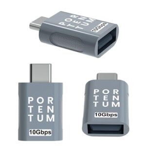 PORTENTUM USB c to USB Adaptor 3.0 (3.1) Adapter with 10Gb Speed