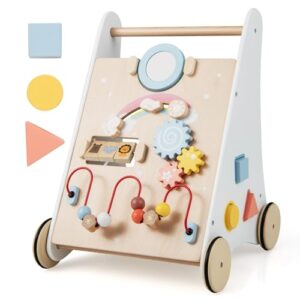 COSTWAY Wooden Baby Walker