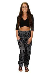 Happy Trunks Harem Pants Women- Hippie Pants for Women – Boho Clothing Bohemian Trousers for Yoga Beach Festival - Casual Loose Lounge Gypsy Pants with Pockets