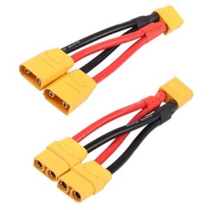 XT90 Parallel Y Splitter Battery Connector YACSEJAO 10AWG XT90 1 to Dual Extension Wire Cord for Quadcopters Multirotors RC LiPo Battery