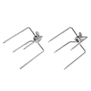 Dioche Rotisserie Forks Napoleon Rotisserie Forks 304 Stainless Steel 2Pcs Multifunctional Stainless Steel Bbq Fork Grill Fork Roast Spit Barbecue Tool