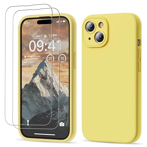GOODVISH 3 in 1 Designed for iPhone 15 Case Premium Silicone 6.1" (2023)| Upgraded Camera Protection