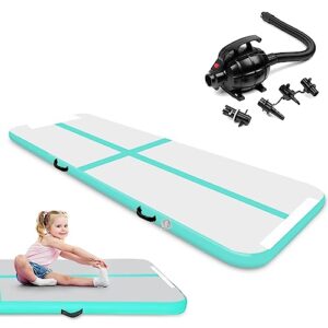 3M / 4M Inflatable Gymnastics Mat Tumbling Mat 10cm Thickness Air Floor Mat Tumble Track Gym Mat for Home Use/Training/Yoga/Water Fun/Pilates with Electric Pump
