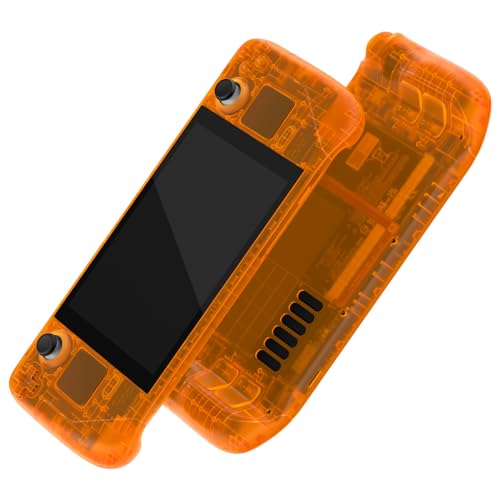 eXtremeRate Clear Orange Custom Faceplate Back Plate Shell for Steam Deck