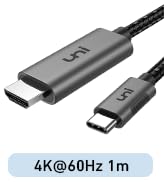 uni USB C to HDMI Adapter 4K@60Hz, Thunderbolt 3 to HDMI Adapter Compatible with MacBook Pro, Ma...