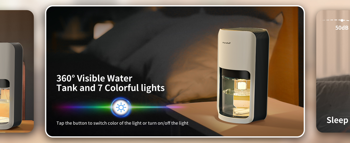 360° Visible Water Tank and 7 Colorful lights