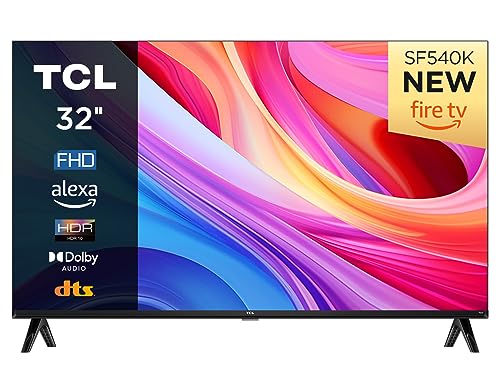 TCL 32SF540K 32 inch FHD Fire TV with OS7 Smart television - HDR & HLG-Dolby Audio-DTS Virtual X/DTS-HD-Metal Bezel-less-Dual-band Wifi 5-with Fire OS 7 system            [Energy Class F]