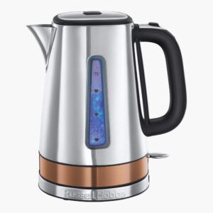 Russell Hobbs Luna Fast Boil Electric Kettle Cordless Stainless Steel 1.7 Litre Jug Kettle with Copper Accents